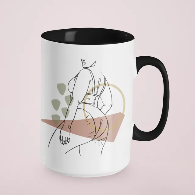 Body positivity art coffee mug for women