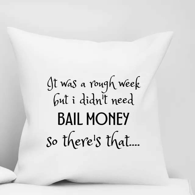 Funny Pillow Cover - Bail Money
