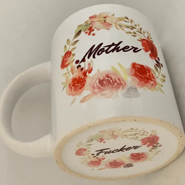 Mother / Fucker floral mug