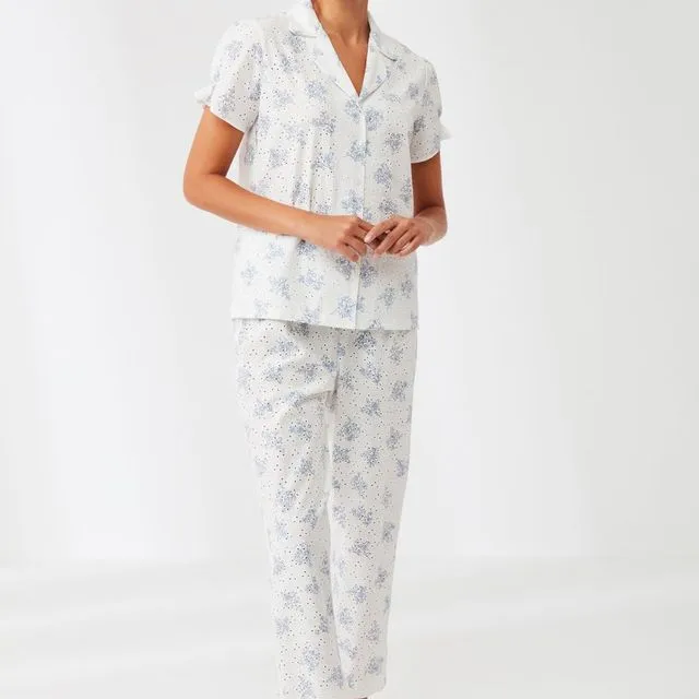 Bamboo & Linen Patterned Shirt Pyjama Set