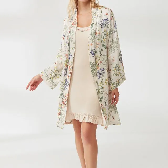 Bamboo Comfort Feel Floral Dressing Gown Set