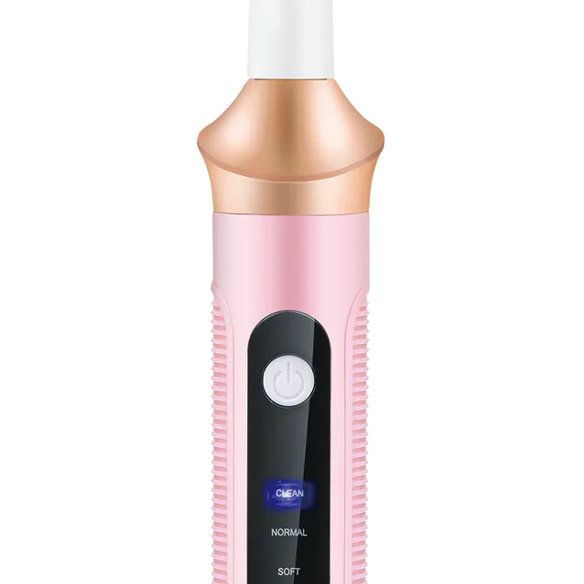 Electric Toothbrush - Battery Powered, 3 Extra Brush Heads Pink