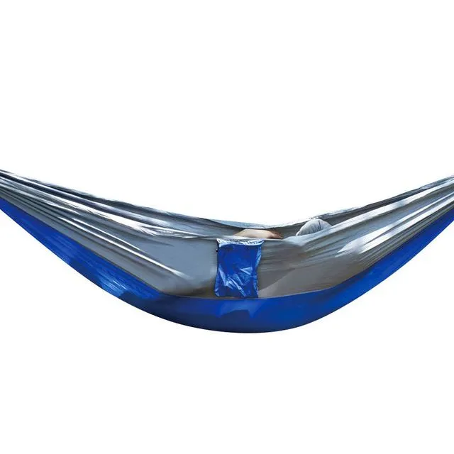 Portable Camping Hammock with Carry Pouch - Blue / Gray