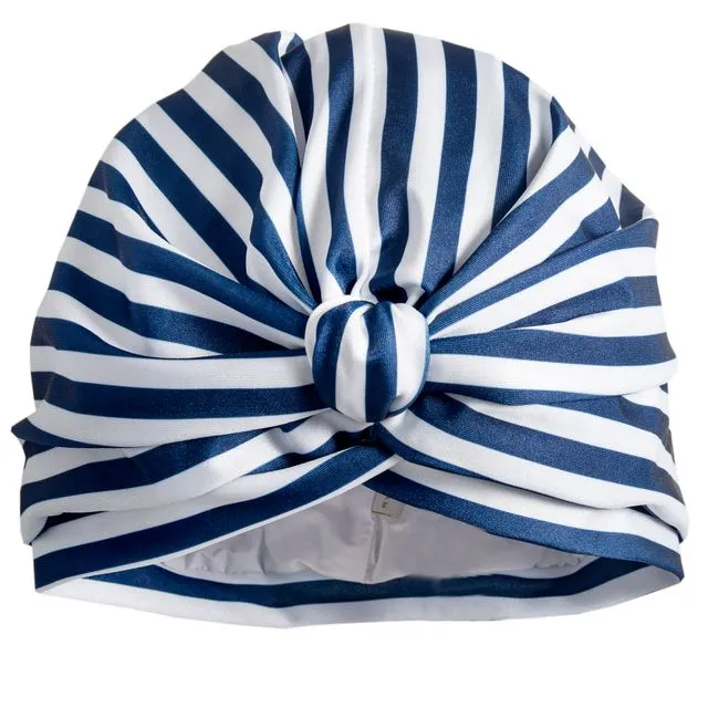 Stripey Blue Luxury Drying Turban