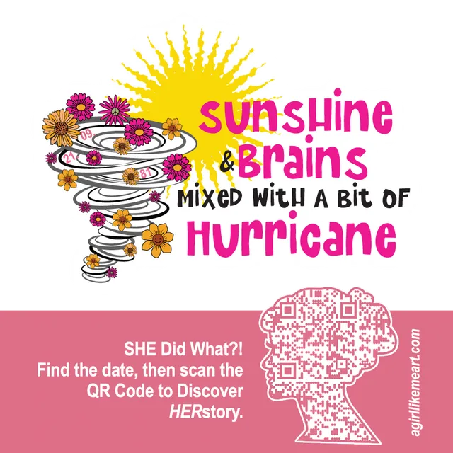 Sunshine & Brains. Mixed With a Bit of Hurricane. - Die Cut Sticker