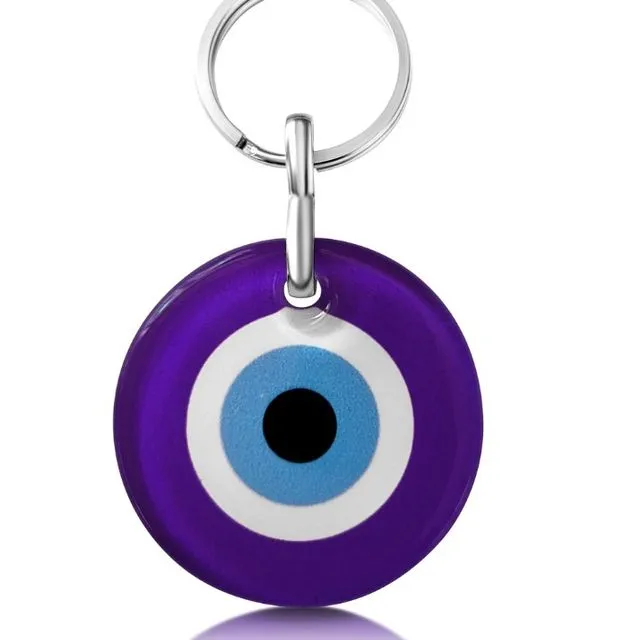 Evil Eye Purple Keyring