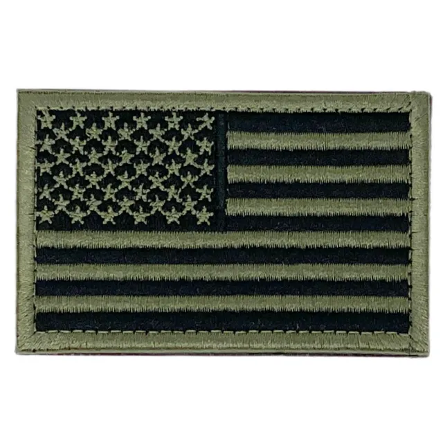 Tactical USA Flag Patch with Detachable Backing Army Green