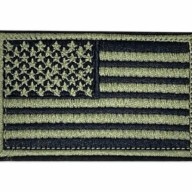 Tactical USA Flag Patch with Detachable Backing Marine Green