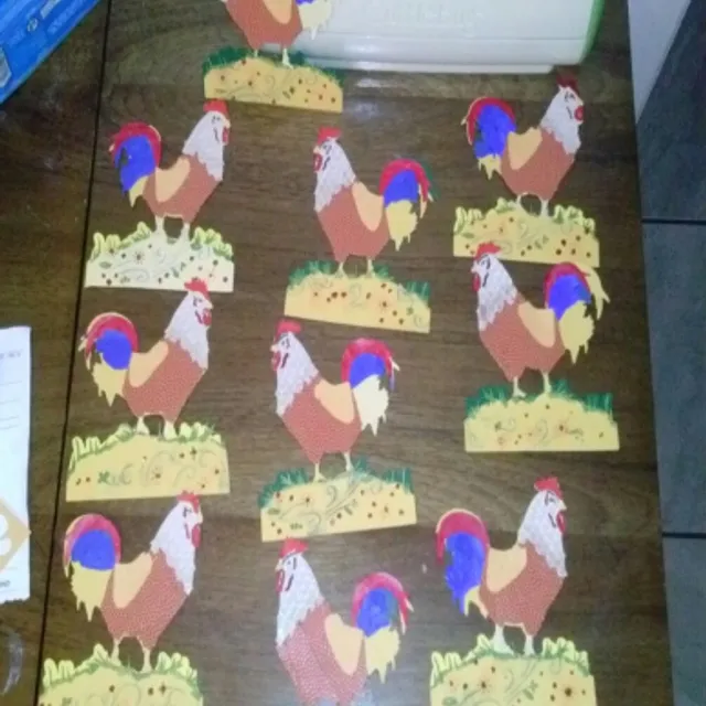3 D Roosters Stickers