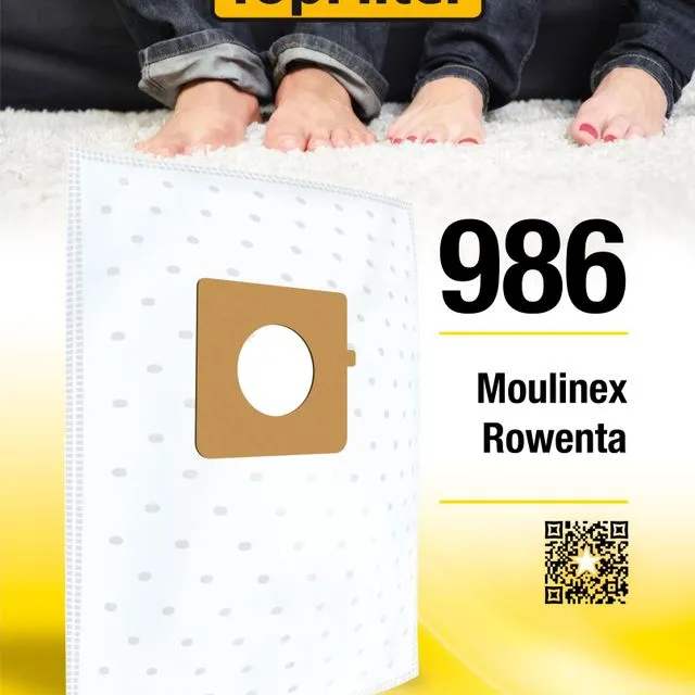 Lot de 4 sacs aspirateur pour Rowenta et Moulinex TopFilter Premium