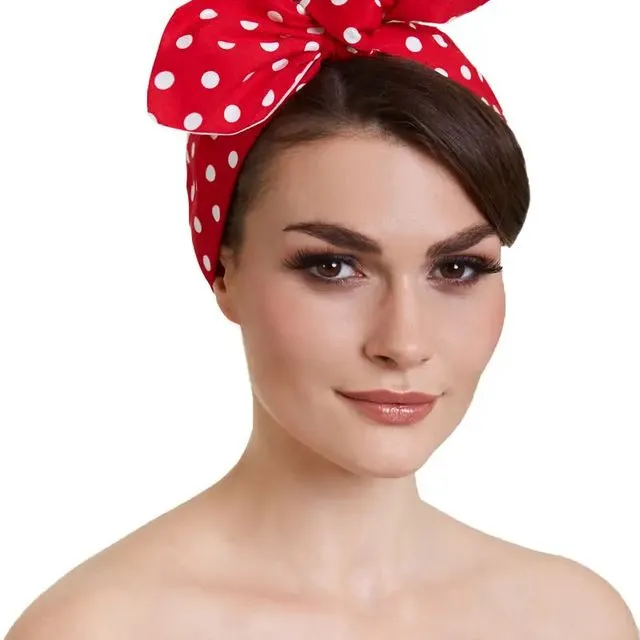 Headband in Red & White Polka Dots