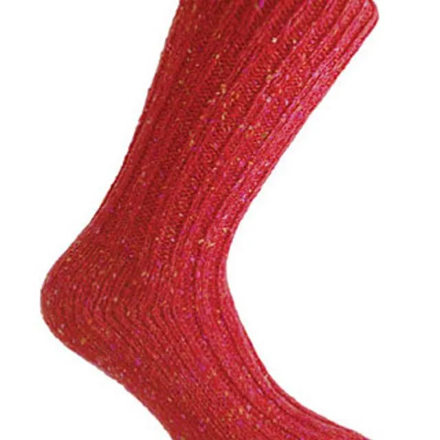 Wool Socks - Red - Size UK 4-7 | EU 37-41