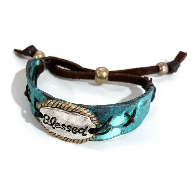 Blessed Plate Patina Cuff Bracelet