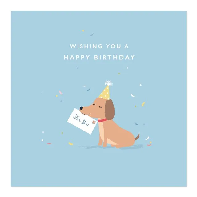 Happy Birthday Card Dog with Birthday post