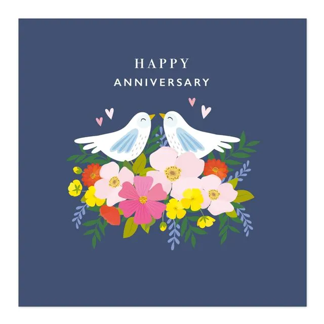 Happy Anniversary Card Pair of Birds