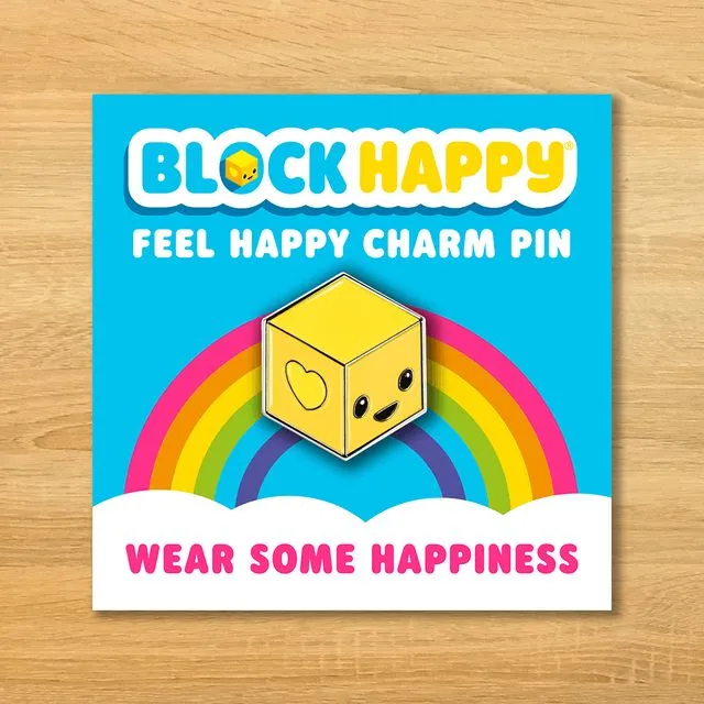 Block Happy Enamel Pin