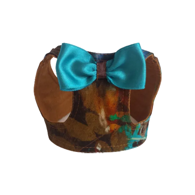 Brown and Blue Bow Harness