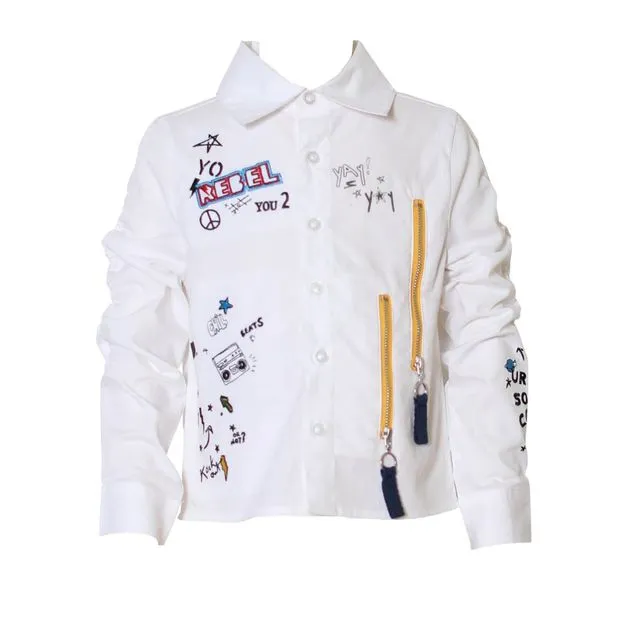 Boys Graphic Button Up Shirt