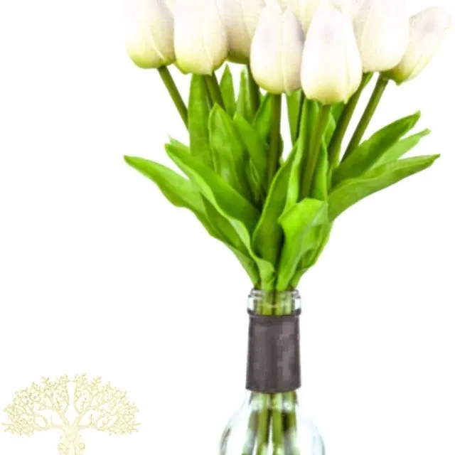 10 Pcs Artificial Tulip Flower - White 10pcs