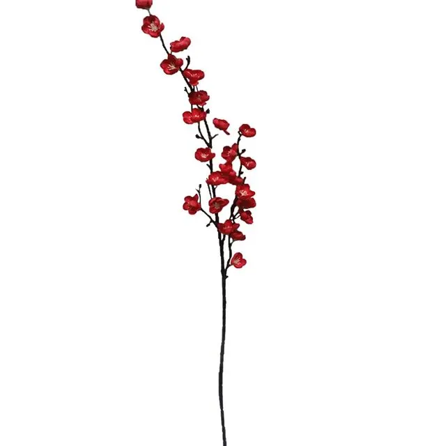 Cherry Blossom Stem Artificial Flower - Red