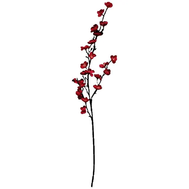 Cherry Blossom Stem Artificial Flower - Rose Red