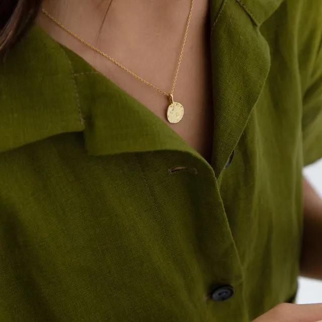 Daira - Organic Moon Gold Pendant Necklace
