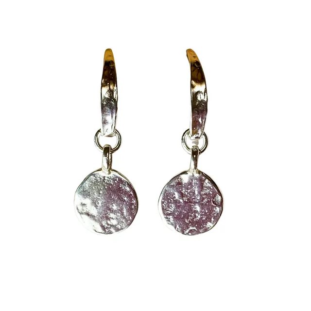 Daira - Organic Moon Silver Earrings