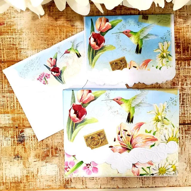 Floral Delights Hummingbird Note Cards from Carol Wilson Fine Arts