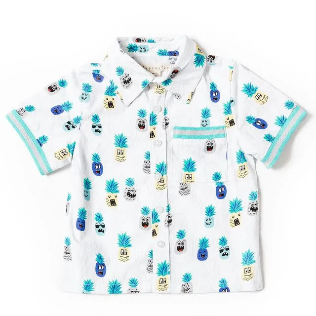 Boys Pineapple Button-Up Shirt