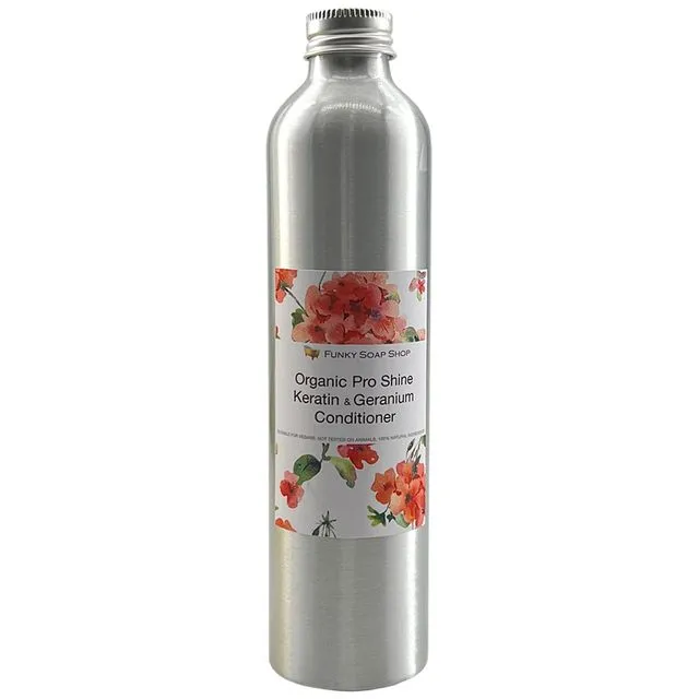 Organic Pro Shine Keratin & Geranium Hair Conditioner, Aluminium Bottle, 300ml
