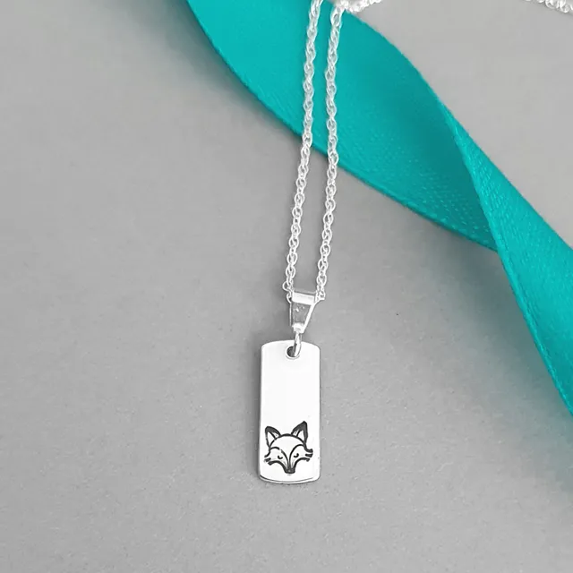Sterling Silver Fox necklace - Handmade, eco friendly