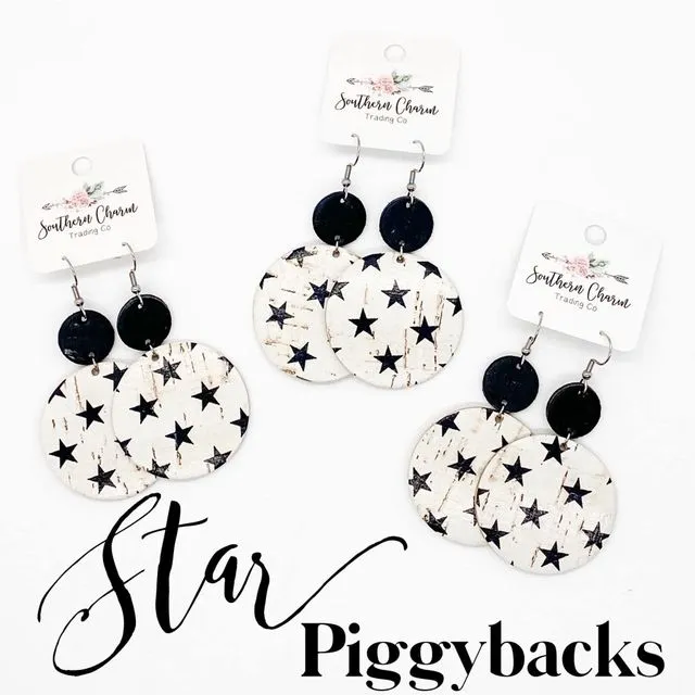 2.5" Black & Star Piggyback Corkies
