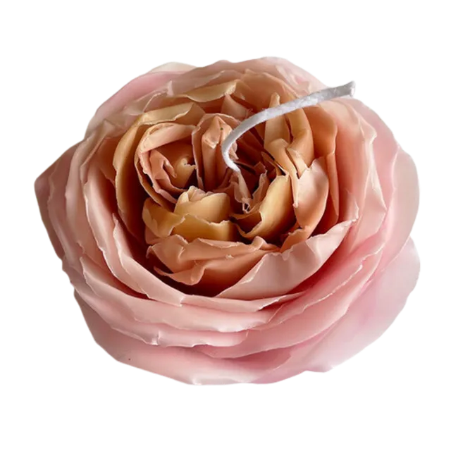 Romantica Flower Candle: Blush Pink & Brown
