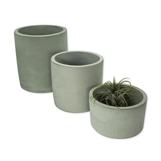 Cement Planters, Flower Plant Pot, Succulent Garden - Green