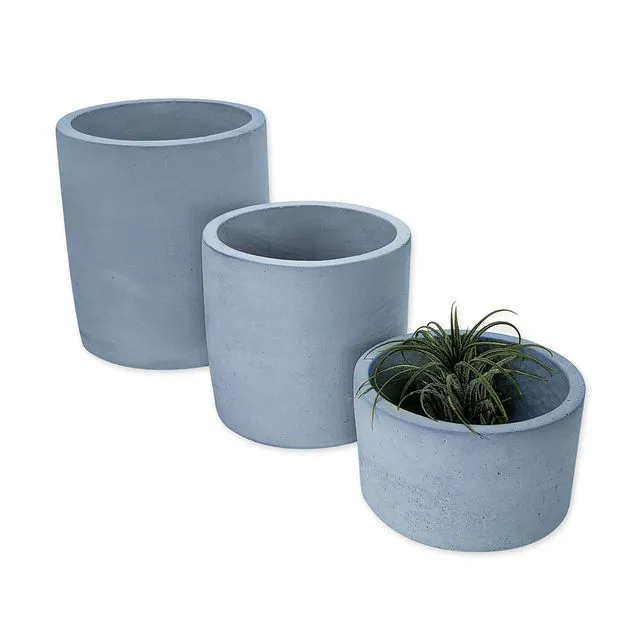 Cement Planters, Flower Plant Pot, Succulent Garden - Blue
