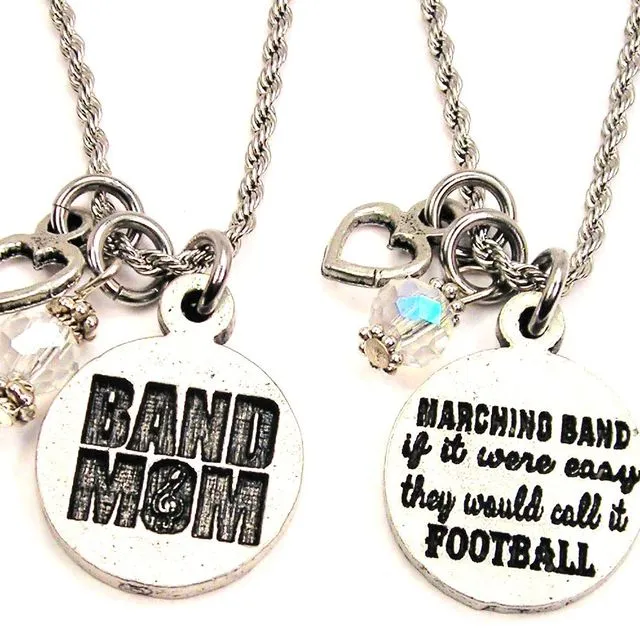 Band Mom Set Of 2 Rope Chain Necklaces Music Hobbies School