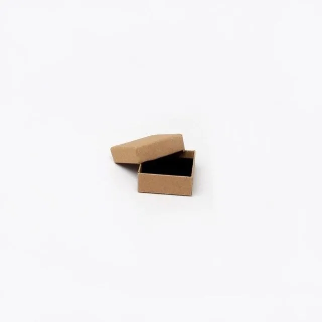 Ring box. 5x5x2.2cm. Brown kraft paper ring box