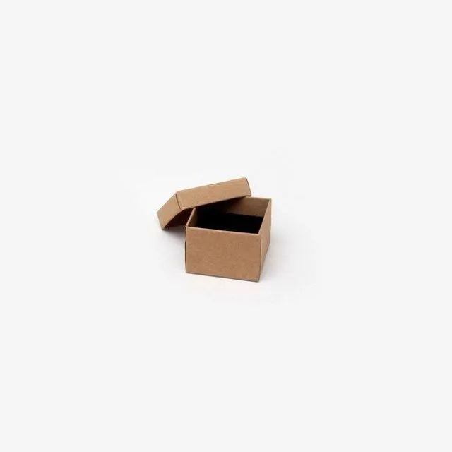 Ring Box. 5x5x3.5cm. Brown kraft paper ring box