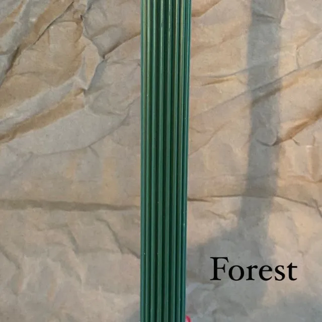 Ribbed Pillar Candle Pair - Forest