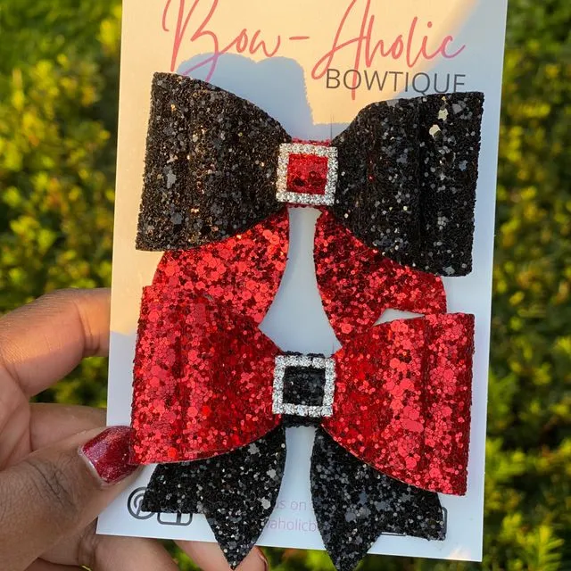 Charlotte Glitter Bow Red