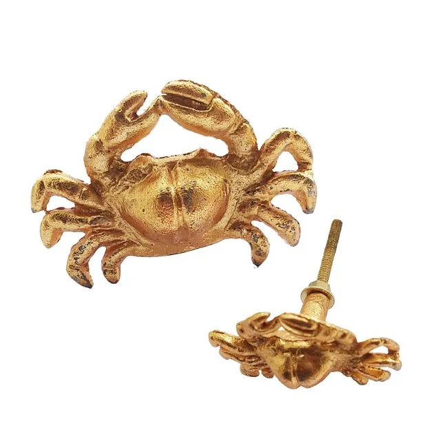 Cabinet knob golden crab