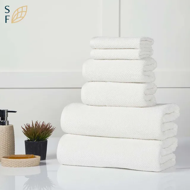 6-Piece Bath Towel Set - Cream Ivory