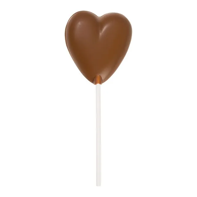 Milk Chocolate Heart Lollipop, case of 24