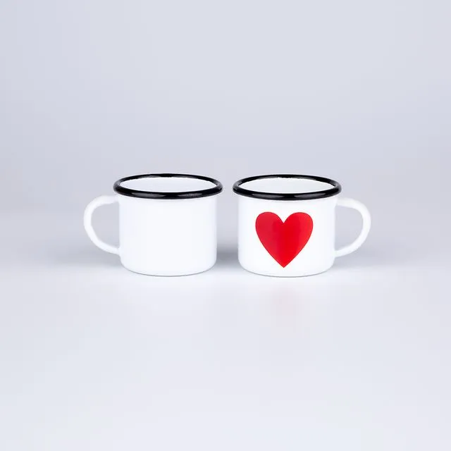 White Enamel Espresso Mug | Love