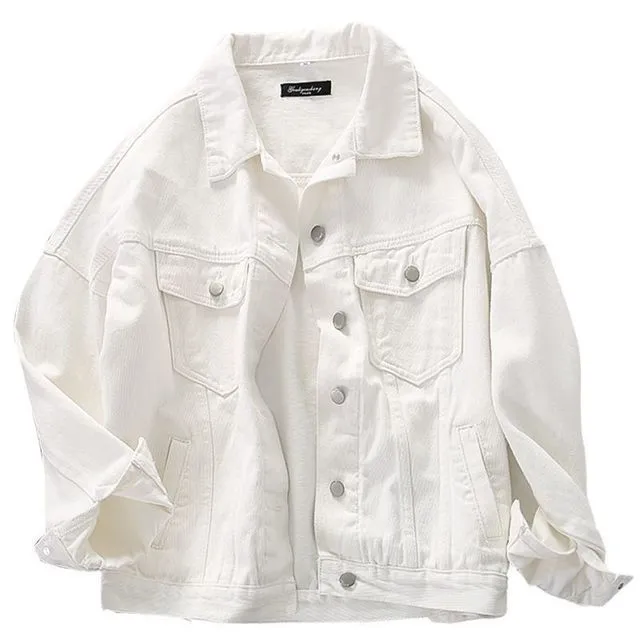 Vintage Oversized White Denim Jacket