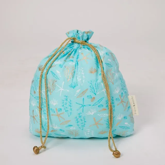Fabric Gift Bags Double Drawstring - Marine (Large)