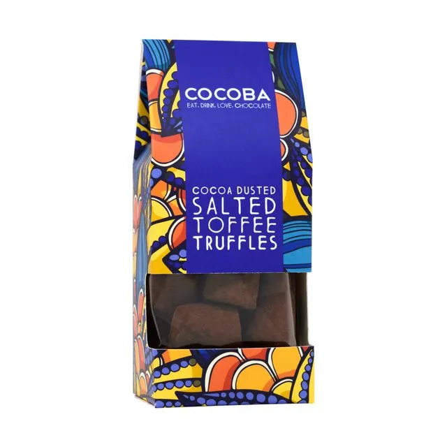 Cocoa Dusted Salted Toffee Truffles, case of 8