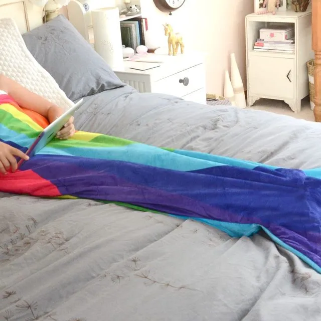 Snug-Rug Rainbow Mermaid Tail Blanket