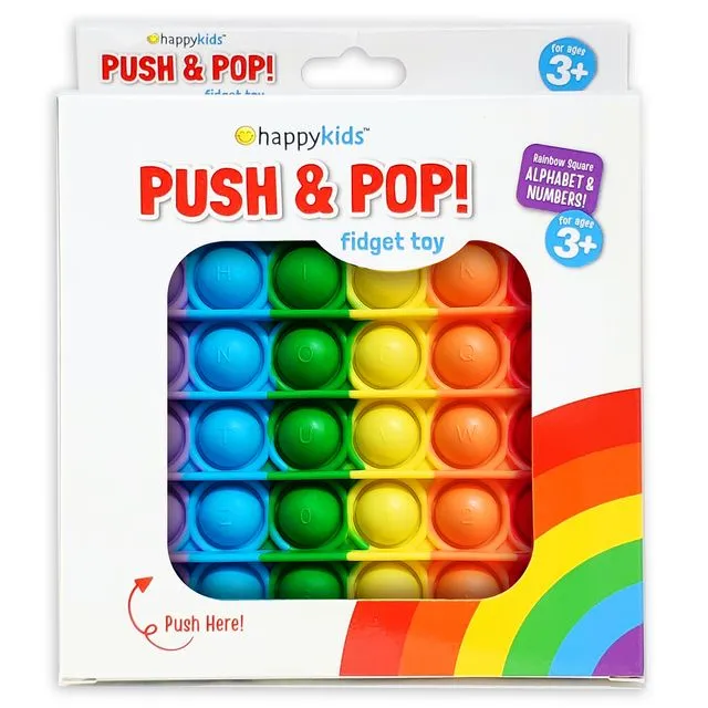 Happy Kids Rainbow Square Push &amp; Pop Fidget Toy