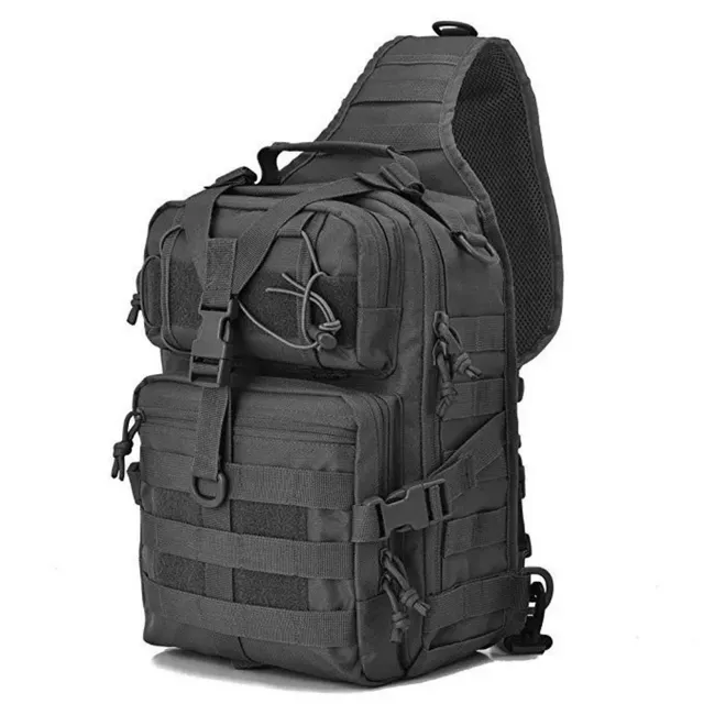 Tactical Military Medium Sling Range Bag Black